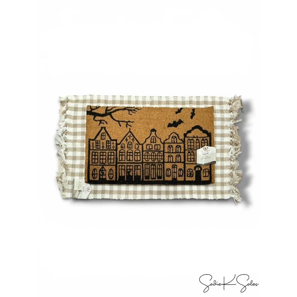 My Texas‎ House Natural/Black Bats Halloween Coir Doormat, 18x30
